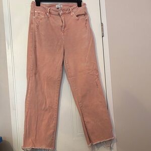 Stylish Cropped Pink Jeans